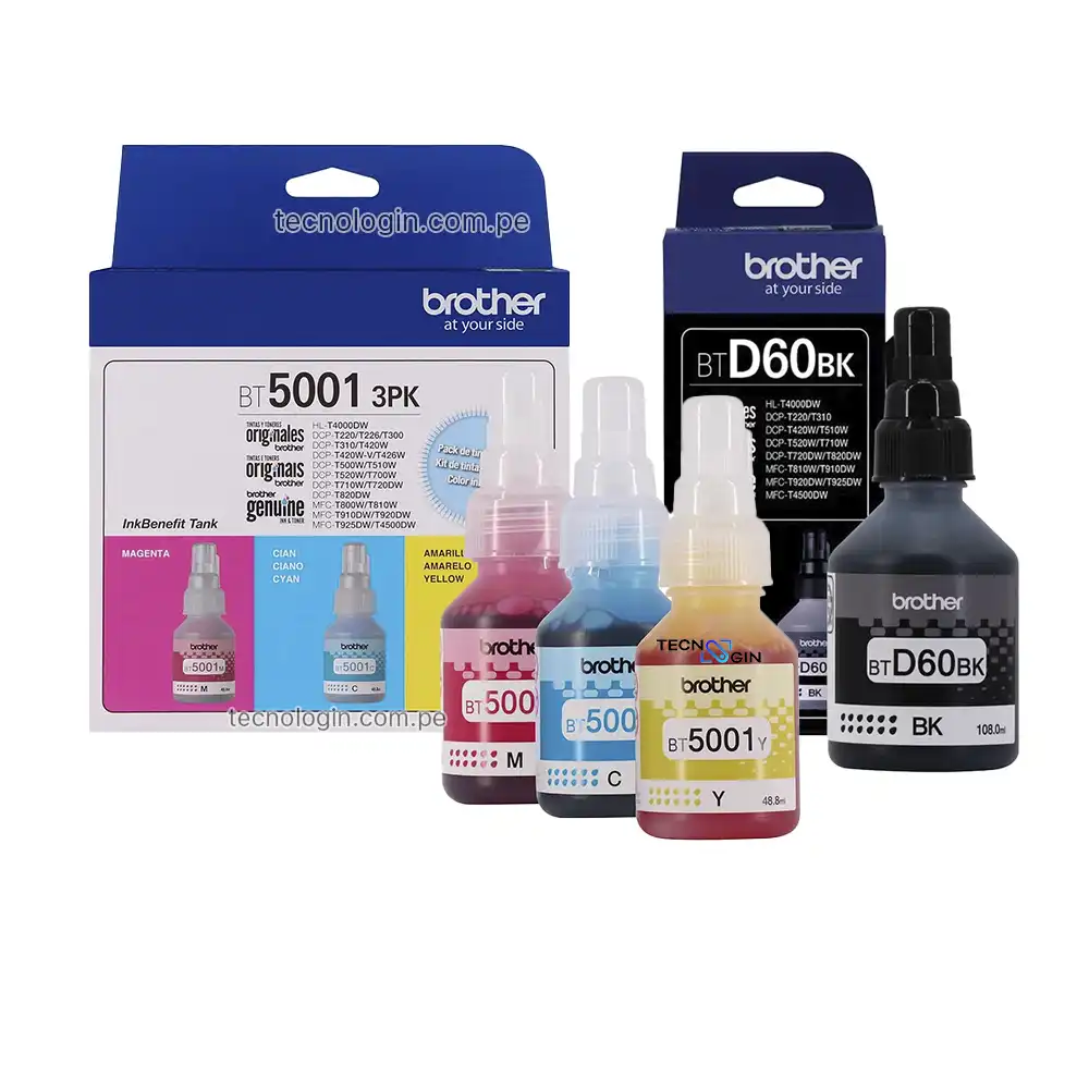 Tinta Brother BTD60BK y BT50013PK T520W, DCP-T720DW, MFC-T4500DW