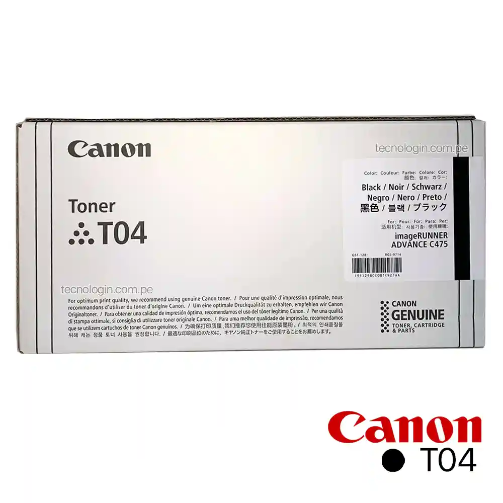 Toner Canon T04 Negro iR ADV C475, C478iF Series