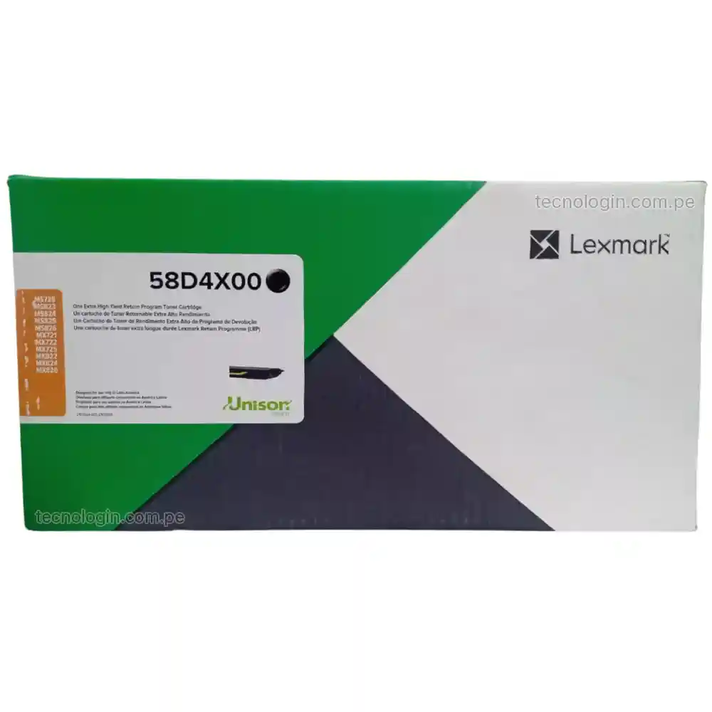 Toner Lexmark 58D4X00 Negro MS823, MS824, MS826, MX722, MX822