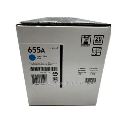 Tóner HP CF451A 655A Cyan LaserJet M652dn, M653dn, M681dh