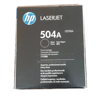 Tóner HP CE250A 504A Negro LaserJet CP3525, CP3530