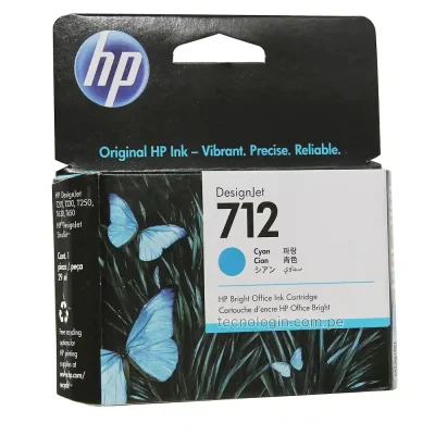 Tinta HP 3ED67A 712A Cyan DesignJet T650, T250, T210