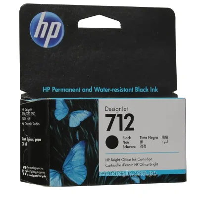 Tinta HP 3ED71A 712A Negro 80ml DesignJet T650, T250, T210