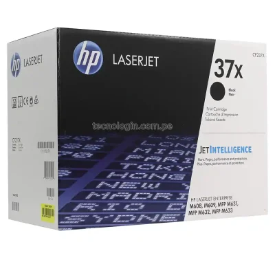 Tóner HP CF237X 37X Negro LaserJet  M607, M608, M609