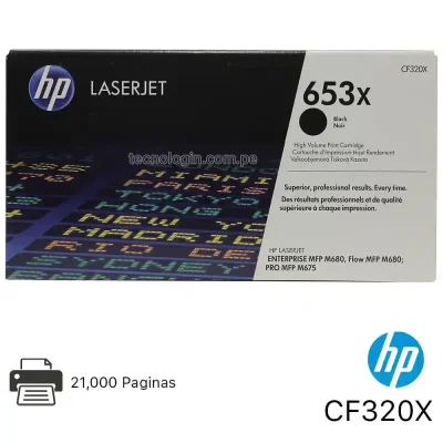 Tóner HP CF320X 652X Negro Enterprise Flow M680z, M680dn