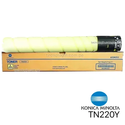 Toner Konica Minolta TN220Y Yellow Bizhub C221, C281, C223, C283