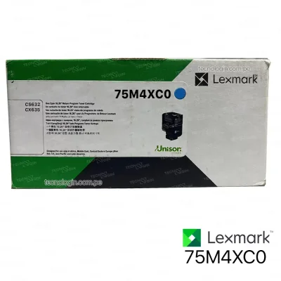 Toner Lexmark 75M4XC0 Cyan CS632, CX635